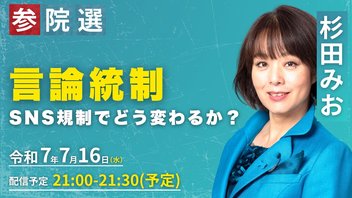 【参議院選挙】言論統制 SNS規制によってどんな変化が起きるのか？【杉田みお】